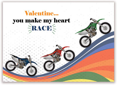 Valentine's Day Exchange Cards by Little Lamb Designs (Dirt Bike )